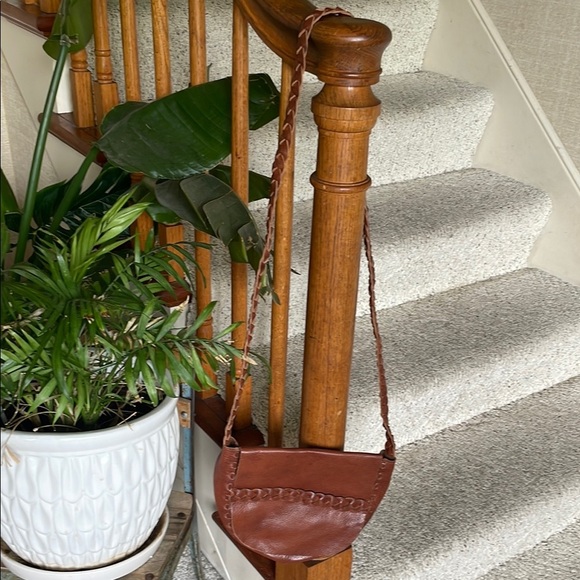 Earthbound Trading Co Brown Leather Braided  Shoulder Bag - Picture 1 of 10